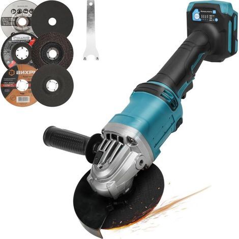 Makita 18V/20V Akku-Winkelschleifer (Akku nicht im Lieferumfang enthalten), bürstenloser Motor mit 10.000 U/min und 125-mm-Schleifscheiben zum Trennen, Schleifen und Polieren (1/5)