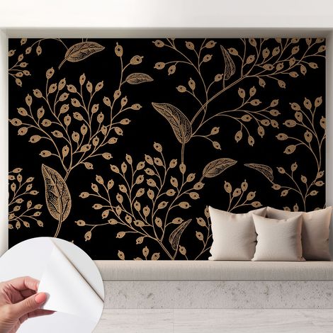 Papier peint autocollant adhésif avec imprimé installation simple qualité excellente sans désordre Élégance botanique 208x146 cm (1/5)