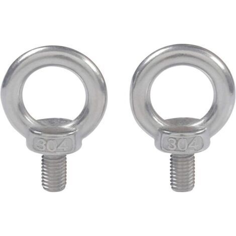 Anneau De Levage 304 Acier Inoxydable Filetage Mâle Boulon À Oeil M10X18 Boulon Vis Machines Épaule Levage de Poids Marin Boulons 2 PCS (1/4)