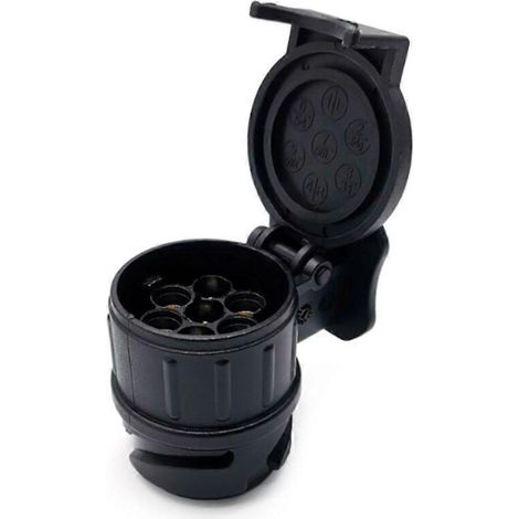 Adaptateur de remorquage 13 à 7 broches, connecteur de traction pour caravanes et remorques, prise de remorque universelle, compatible avec véhicules utilitaires. (1/4)
