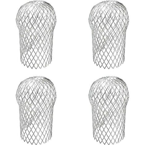 QORVA-4 pièces Filtre Gouttiere, Crapaudine de Gouttière Galvanisée, Alliage D'aluminium
