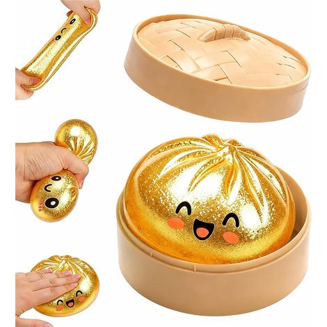 Glitter Dumpling Squishy, Glitter Squishy Dumpling Mystery, Cute Anxiety Relief Fidget Toy for Relaxation, Boys, Girls, Children, Adults, Students, Home, Office, Classroom