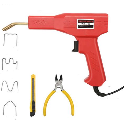Saldatrice per plastica 50 watt kit 200 pz riparazione paraurti auto moto saldatore aria calda saldature per plastiche (1/5)