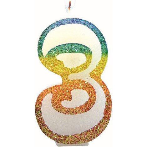 Ziffernkerze 3 Regenbogen 8cm - Eurobougie