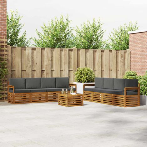 vidaXL Outdoor-Sofagarnitur 9 Stk. Natur und Anthrazit (1/5)