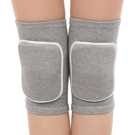 Rodilleras de baile (2 unidades), transpirables y antideslizantes, de compresión, unisex, elásticas, para baile, fútbol, jogging y yoga, color gris. (1/4)