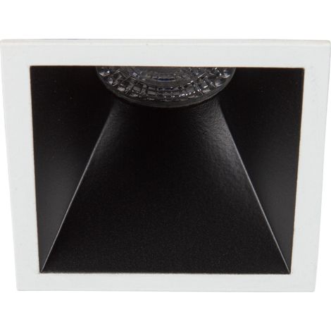 Spot DECO+ ASYM GU10 carré fixe, blanc mat/noir mat IP20 - EUROPOLE - 28911 (1/4)