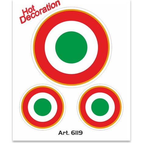Adesivi Stickers Standard Coccarde Italia 10 x 12 cm (1/4)