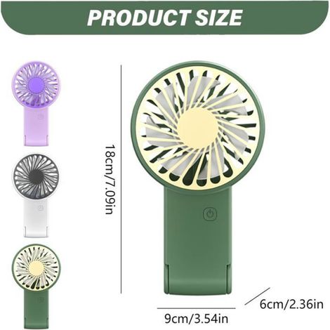 Mini ventilateur de voyage portable rechargeable et pliable, accessoire de table pour festival, blanc (1/5)
