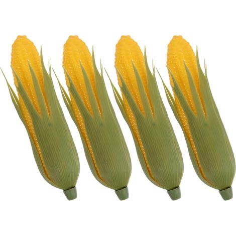 Maïs Simulé Réaliste en Plastique 4pcs pour Décoration Cuisine et Accessoires Photo, Modèle de Légumes Artificiels Adapté aux Écoles d'art et Hôtels (1/5)