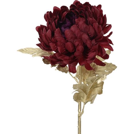Everlands Weihnachtsdeko Chrysantheme 15 x 10 x 70 cm rot/gold