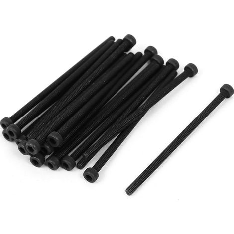 20pcs M2.5x50mm Vis à six pans creux tête hexagonale boulon vis Moletée Alliage d'Acier Noir