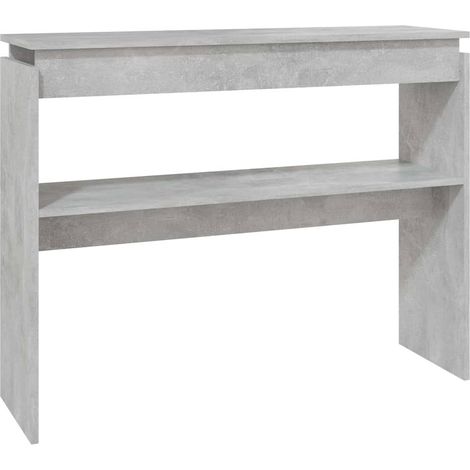 Mesa consola madera contrachapada gris hormigón 102x30x80 cm vidaXL