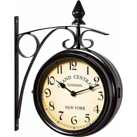 Orologio da stazione - Orologio digitale da parete nero (1/5)