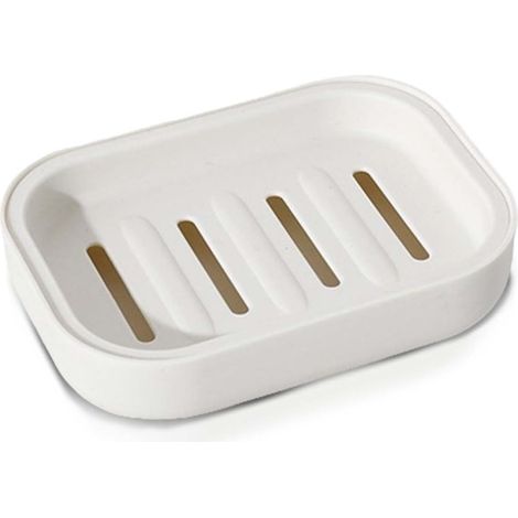 Porte savon Résistant à l'humidité et antidérapant Boîte à savon avec trous de drainage Porte savon pour salle de bain Garde le savon sec dans la salle de bain ou la valise (blanc) (1/5)