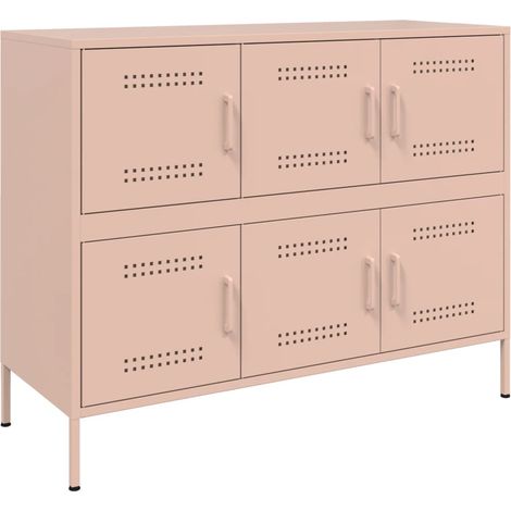 Maison La Vie - Buffet Salon Moderne - Meuble de rangement - rose 100,5x39x79 cm acier bu4999