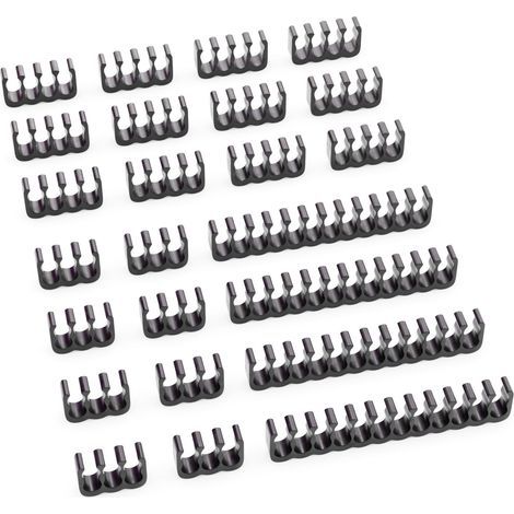 Kabelmanagementkämme, 24er-Pack, Schwarz (1/5)