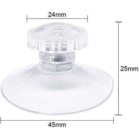 lot de 30 Ventouses avec Filetage et écrous moletés diamètre 45 mm, Transparentes, pour Voiture, Camping, vitre, Pare-Soleil