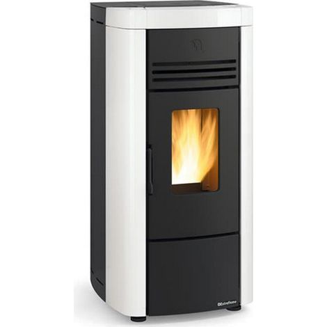 La Nordica – Poêle à granulés 8,8 kW – Efficacité 91,5% – Évacuation arrière – Pour volume jusqu'à 230 m³ – ANGELAEVOBLANC
