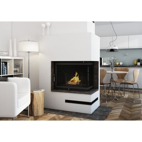 Insert cheminée à bois CELIA 18 kW 2 vitres version droite (1/5)