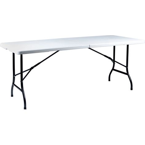 tavolo da campeggio pieghevole eurogarden in polietilene bianco 180x74x74 cm