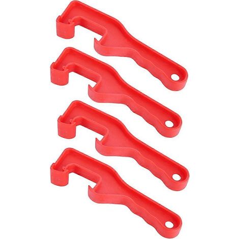 Ouvre-boîtes en plastique, outil facile à utiliser, lot de 8 pièces rouges (1/5)
