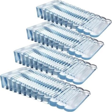 4 pièces Transparent Cale Porte Caoutchouc Souple Antidérapante Bloc Hauteur Réglable Arrêt de Porte Pour Genre Carrelage, Sol,Béton, Ciment,Tapis (1/5)