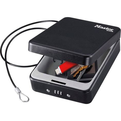 Caja de seguridad portátil con cable y combinación 1,4 l