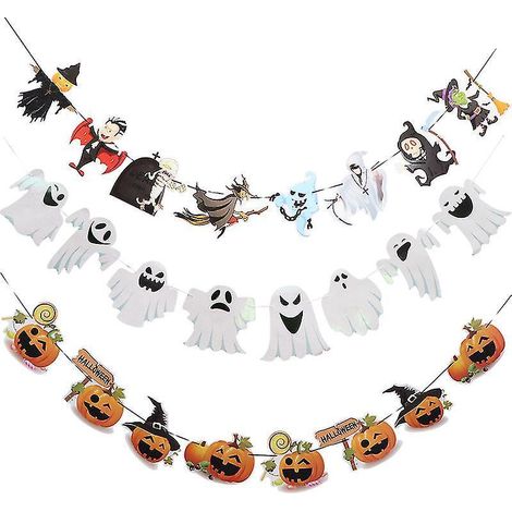 3-teiliges Halloween-Hängebanner-Set zur Dekoration von Halloween