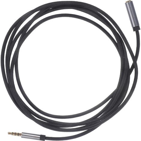 Rallonge de Prise Audio 3,5mm Mâle vers Femelle en Cuivre Noir, Transmission Audio Claire et Facile à Transporter pour Haut-parleurs Portables et Ordinateurs (1/5)