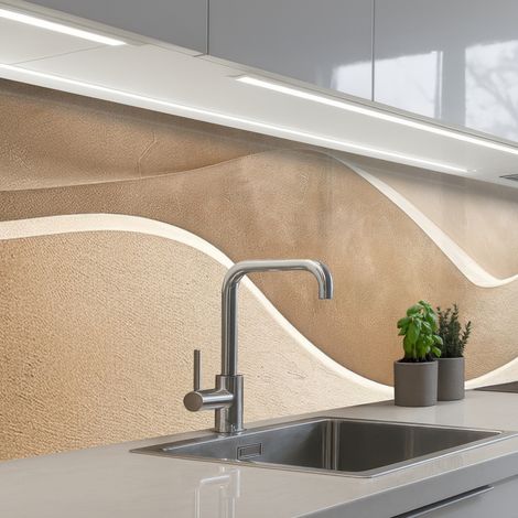 REVETEMENT MURAL DE CUISINE, CRÉDENCE DE CUISINE Beige - Nature - Abstrait - Moderne 250x60