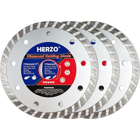 Diamond Disc 115 mm for Concrete, Granite, Stone, Marble, Masonry, Brick - Diamond Cutting Disc for Grinder (1/5)