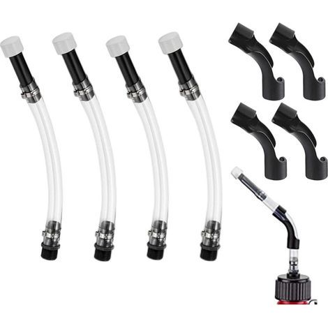 4 Pièces Tuyau de remplissage de carburant de course 35,6 cm, tuyau de remplissage de carburant flexible avec kit de coude pour remplissage de carburant d'urgence (1/5)