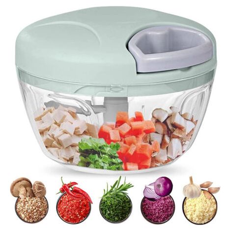 Hachoir Manuel,500 ml Hacher Découper et Mixer Légumes Viandes Noix Oignons Grâce à ses Lames en Acier Inoxydable pour une Cuisine Rapide et Facile (1/5)