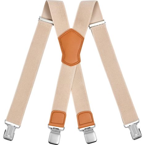 Tirantes para hombre, tirantes elásticos ajustables para hombre, tirantes resistentes estilo X con 4 clips, tirantes para pantalones para hombre y mujer, evitan las arrugas en la blusa.