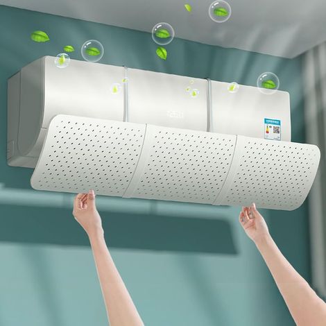 Réglable Déflecteur Climatisation, Universel Deflecteur Climatiseur Coupe-Vent, Soufflage Anti-Direct pour Maison/Bureau âgés, Néonats, Femmes en Gestation Couvre-vent Défensé (Blanc) (1/5)