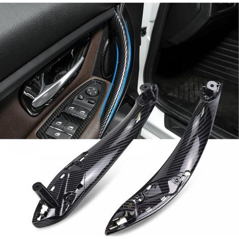 Set di 2 maniglie anteriori sinistra e destra per portiere BMW Serie 3 F30 F31 F34 F80 (fibra di carbonio) (1/5)