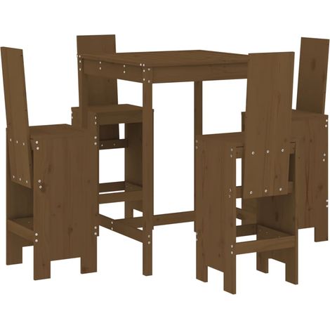 5-tlg. Gartenbar-Set Honigbraun Massivholz Kiefer vidaXL (1/5)