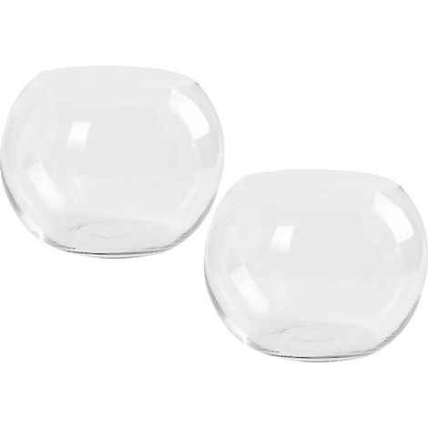 Lot de 2 vases en verre pour bureau, mariage ou fête (1/3)