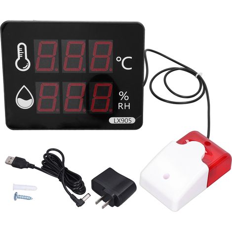 Thermomètre numérique LED avec hygromètre électronique, température et humidité, prise US 100-240V (1/5)