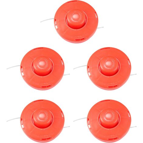 5x Universal Rasentrimmer Motorsense Doppelfadenkopf Fadenkopf Kopf Fadenspule Spule Schneidkopf Spulenkopf Trimmerspule mit Tippautomatik M10 Schraube (1/5)