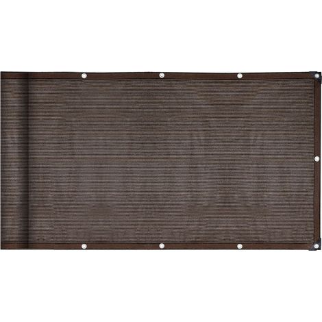 1 Panneau intimité 3'3" x 9'9", HDPE marron, bords renforcés, œillets alu, pour jardin, balcon, piscine (1/5)