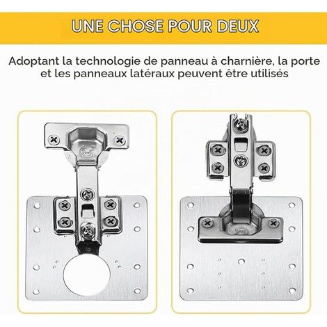 Plaque Reparation Charniere Porte, Charnière Porte Placard, Réparation Charnière Meuble, Kit de Réparation Meuble acier inoxydable avec Vis (1/3)