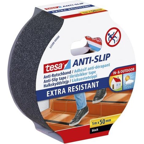 Nastro antiscivolo Tesa per scale e pavimenti lisci nero 50 mm x 5 mt (1/2)