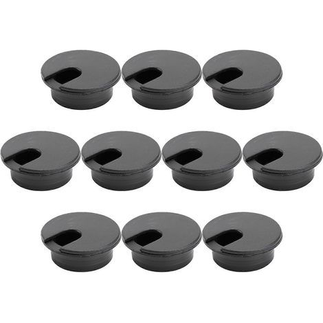 Lot de 10 cache-câbles de bureau de 35 mm pour goulottes de câblage, idéal pour la maison ou le bureau (noir)-10pcs-Black (1/3)