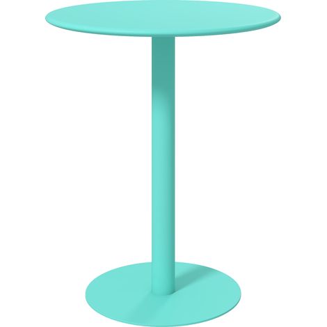 Table à manger ronde 60 cm acier ELARA bleu turquoise (1/5)