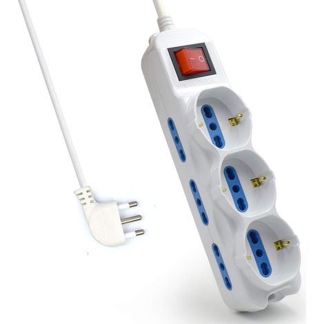 Ewent EW3928 Multipresa Elettrica, White, 9 prese (1/5)