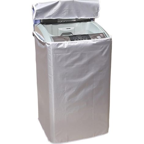 Housse Lave-Linge - Polyester Argenté Imperméable UV Résistant - Pour Machine À Laver À Chargement Supérieur - 3 Tailles Disponibles