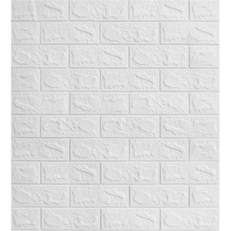 Papier peint autocollant, blanc, à poser soi-même, imperméable, PE, décoration de salle de bain (1/2)