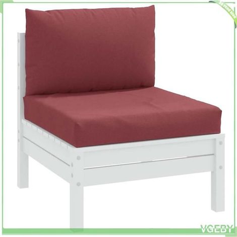 4002650 Coussins de palette lot de 2 rouge bordeaux mélangé tissu (1/5)